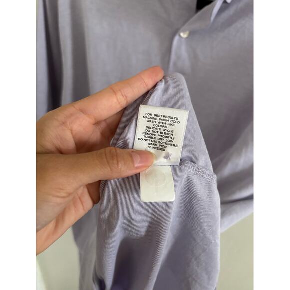 Peter Millar Polo Men Large Ace Cotton Blend Lilac Collared Short Sleeve Golf - Picture 7 of 9